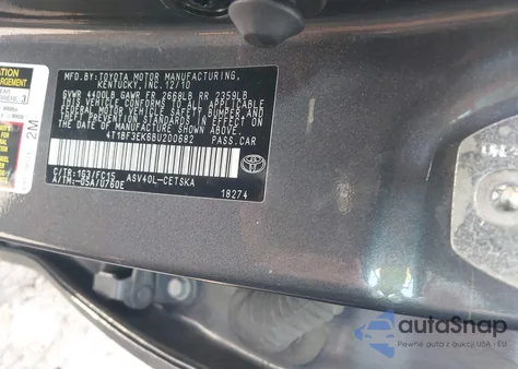 2011 Toyota Camry Se z USA, uszkodzony, nr VIN 4T1BF3EK6BU200682